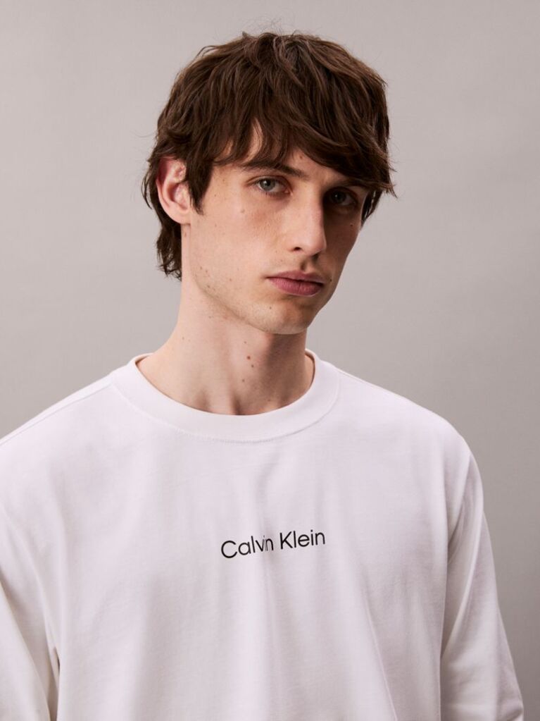 White Relaxed Long Sleeve T-shirt  Men