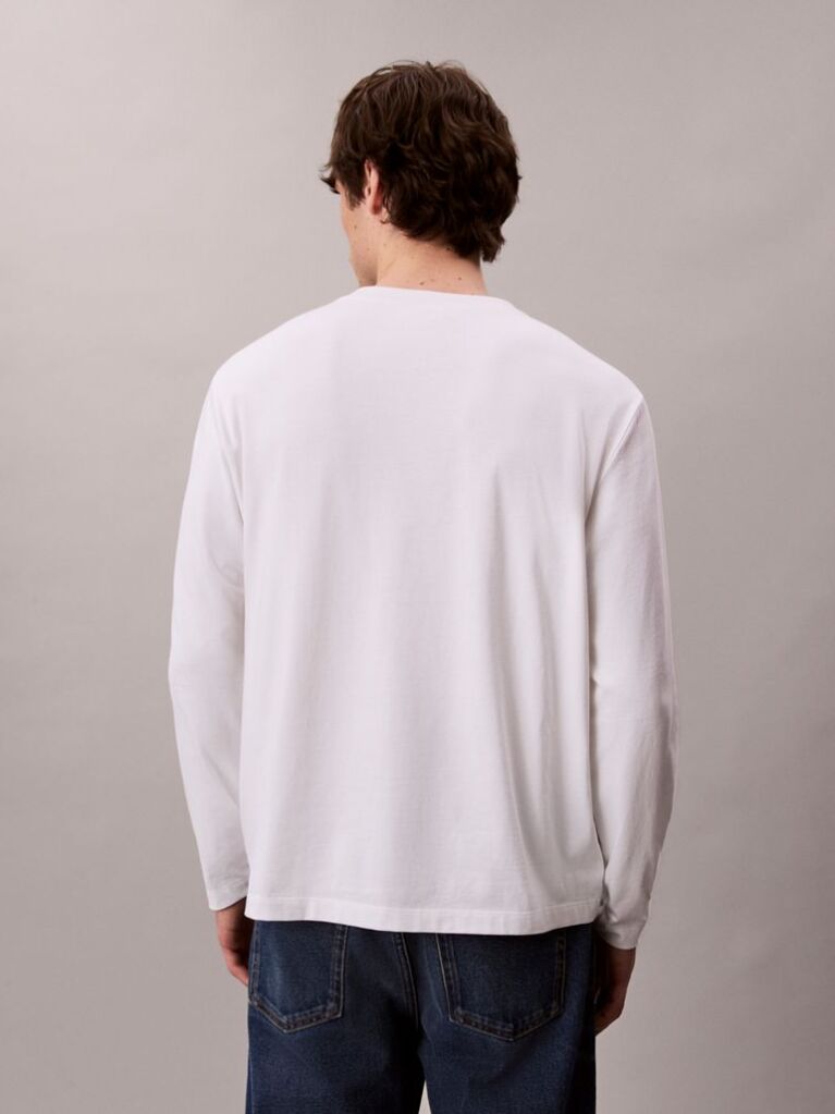White Relaxed Long Sleeve T-shirt  Men