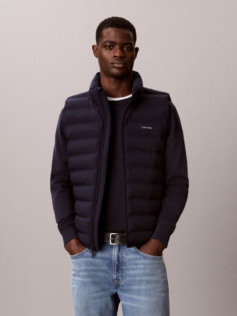 Blue Lightweight Quilted Puffer Gilet  Men