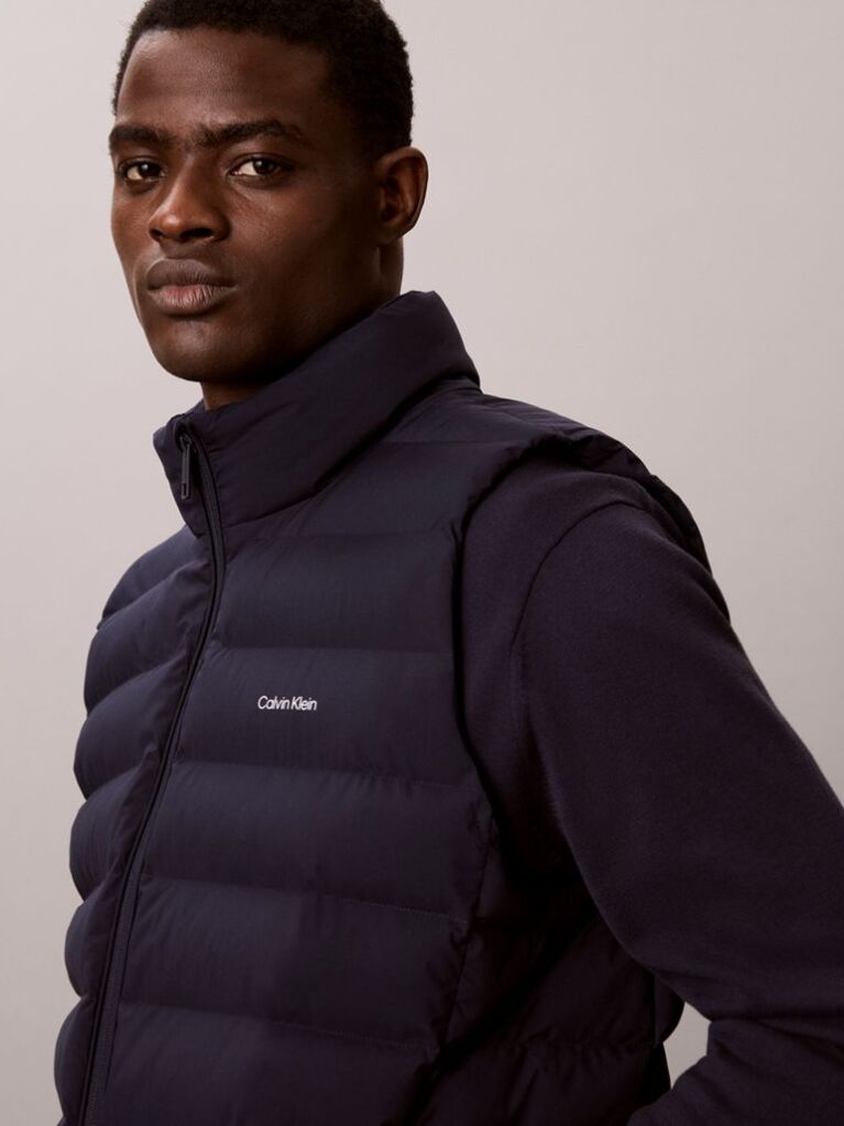 Blue Lightweight Quilted Puffer Gilet  Men