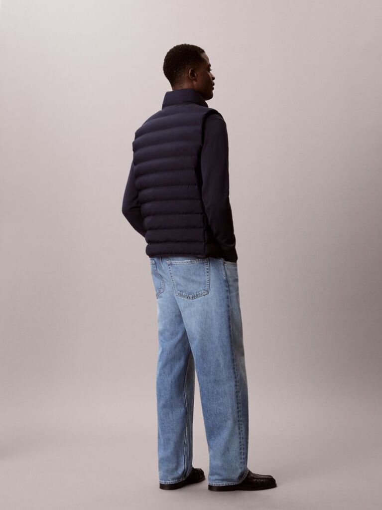 Blue Lightweight Quilted Puffer Gilet  Men