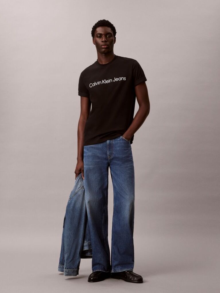 Black Linear Logo T-Shirt  Men