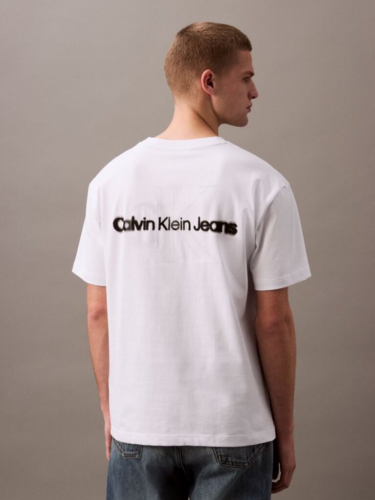 Λευκό Άνετο T-shirt Με Λογότυπο  Άνδρας