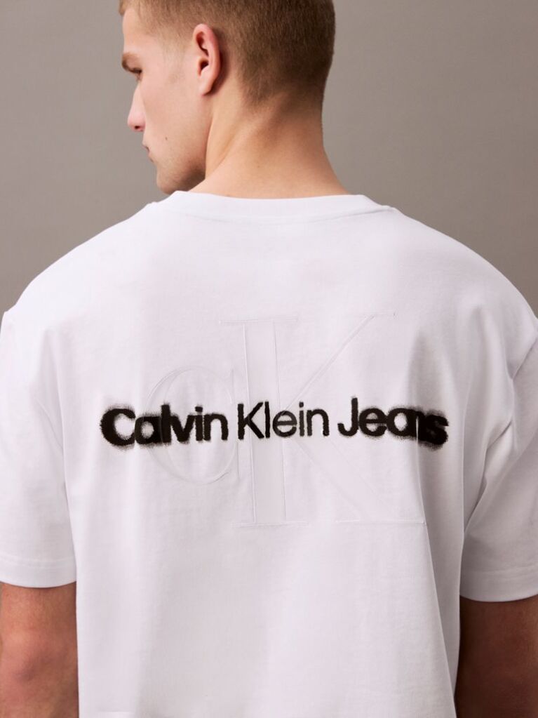 Λευκό Άνετο T-shirt Με Λογότυπο  Άνδρας