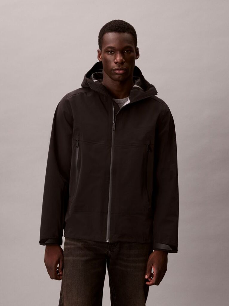 Black Technical Bonded Windbreaker  Men