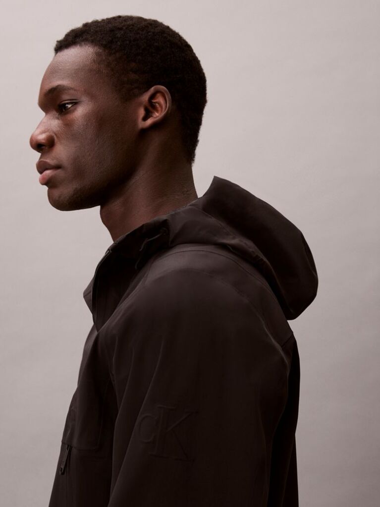 Black Technical Bonded Windbreaker  Men