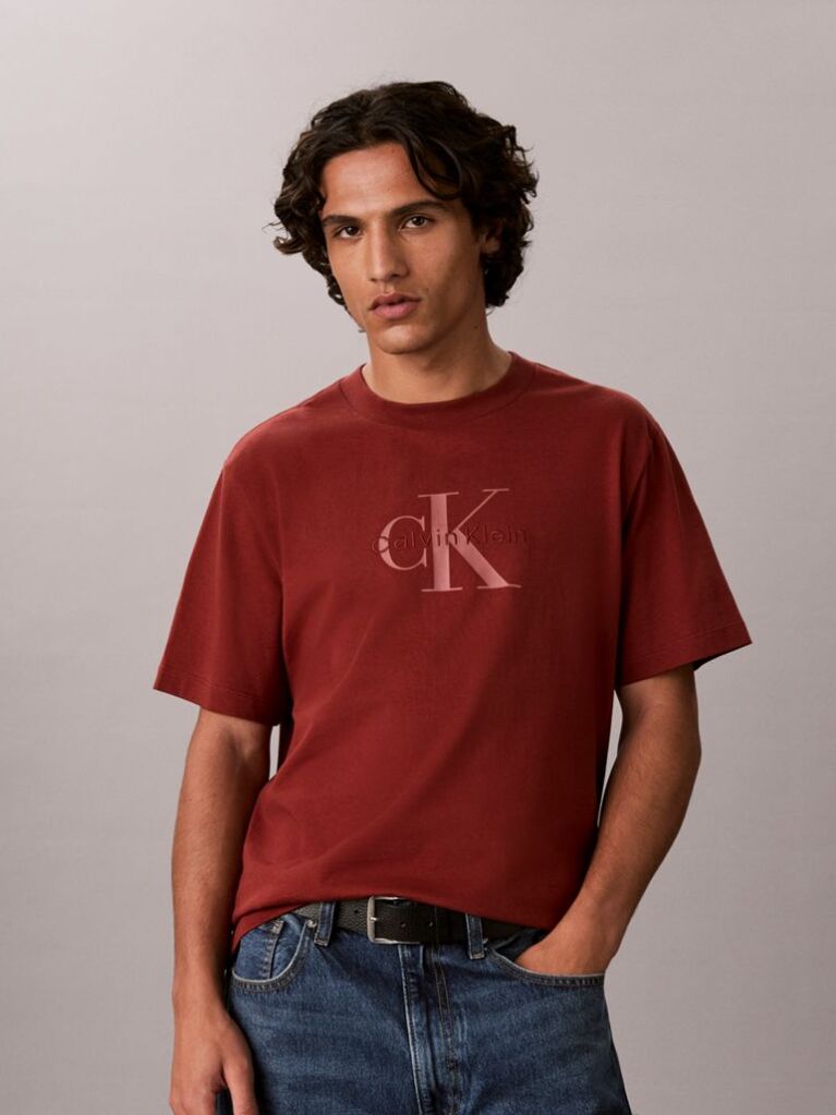 Red Monogram Logo T-Shirt  Men