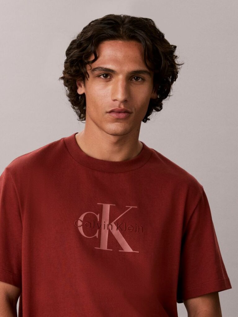 Red Monogram Logo T-Shirt  Men