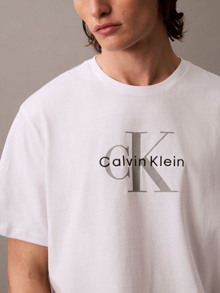 White Monogram Logo T-Shirt  Men