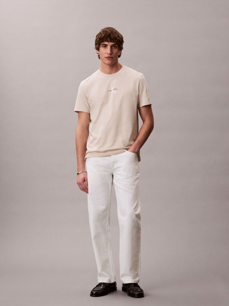 White Monogram Logo T-shirt  Men