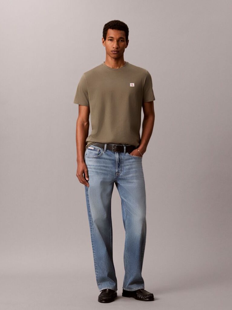 Green Cotton Badge T-shirt  Men