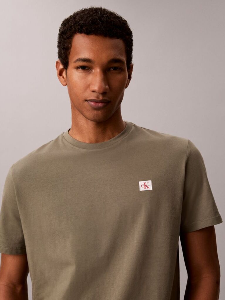Green Cotton Badge T-shirt  Men