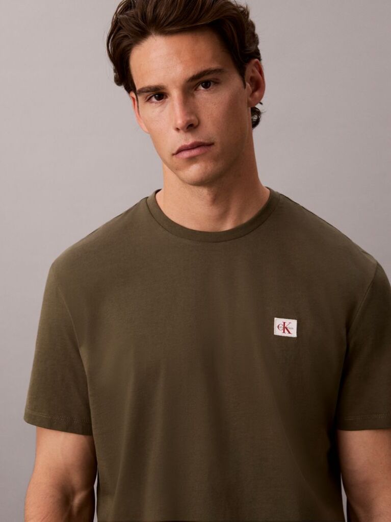Green Cotton Badge T-shirt  Men