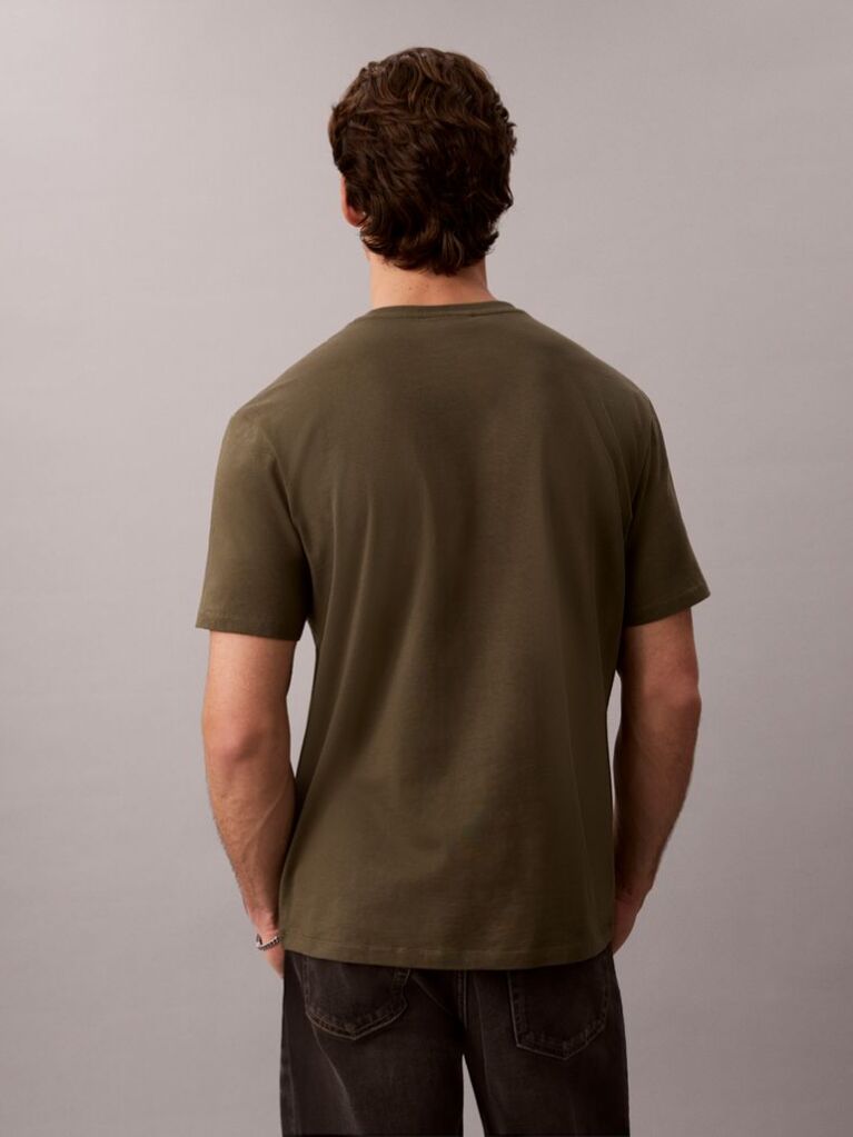Green Cotton Badge T-shirt  Men