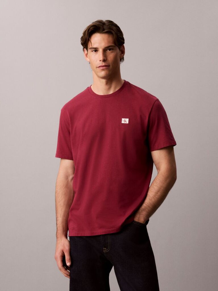 Κόκκινο Βαμβακερό T-shirt  Άνδρας