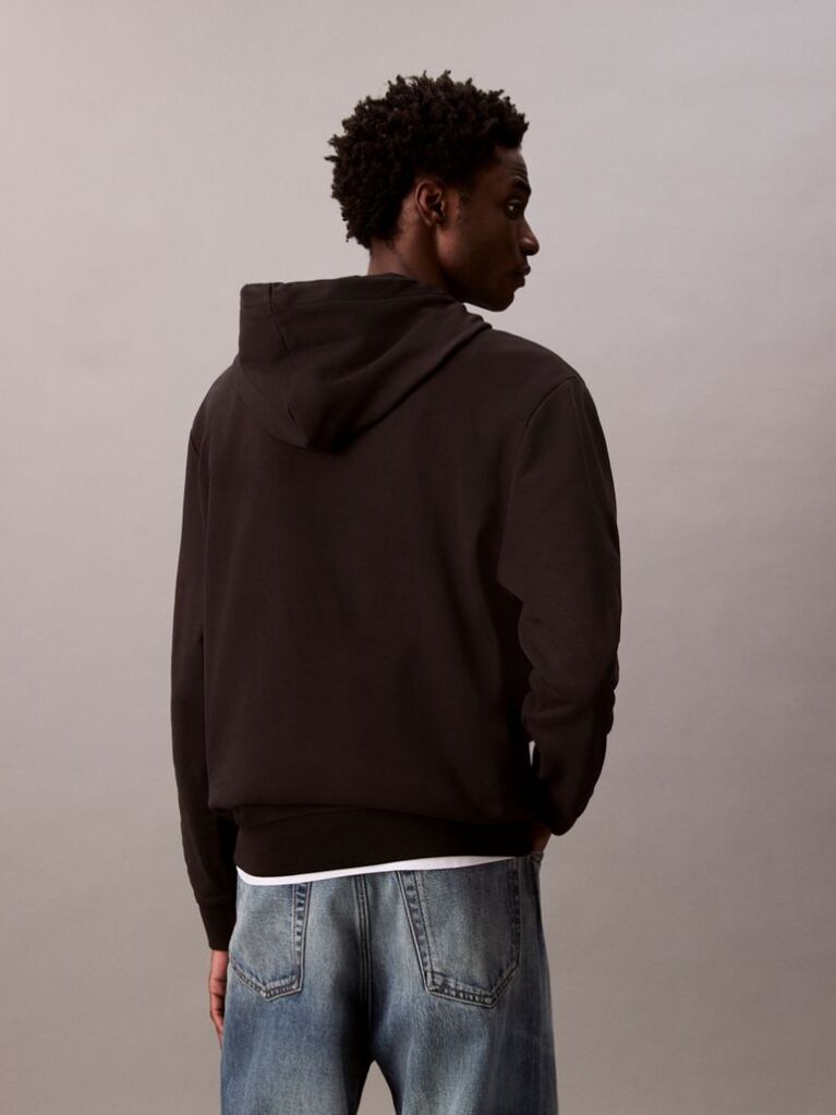 Μαύρο Hoodie Από Βαμβακερό Terry Με Λογότυπο  Άνδρας