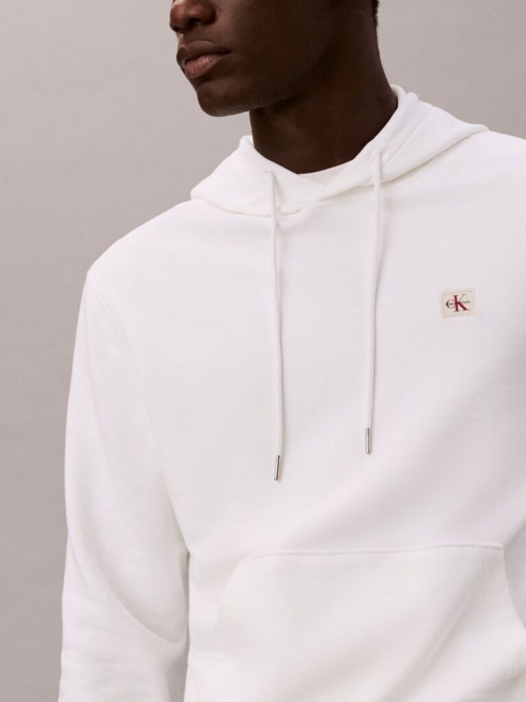 Λευκό Hoodie Από Βαμβακερό Terry Με Λογότυπο  Άνδρας