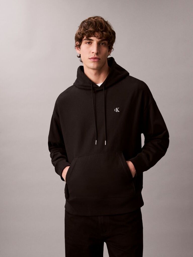 Μαύρο Hoodie Από Terry  Άνδρας