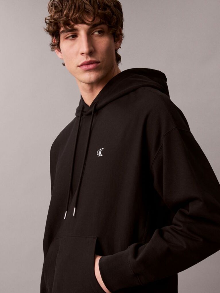 Μαύρο Hoodie Από Terry  Άνδρας