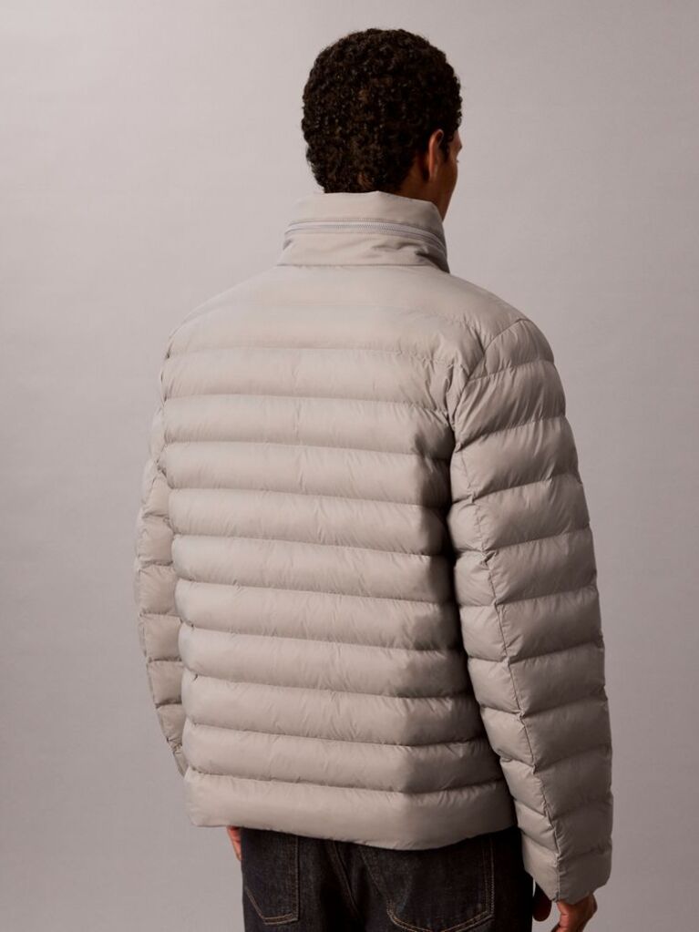 Grey Lightweight Nylon Puffer Jacket  Men