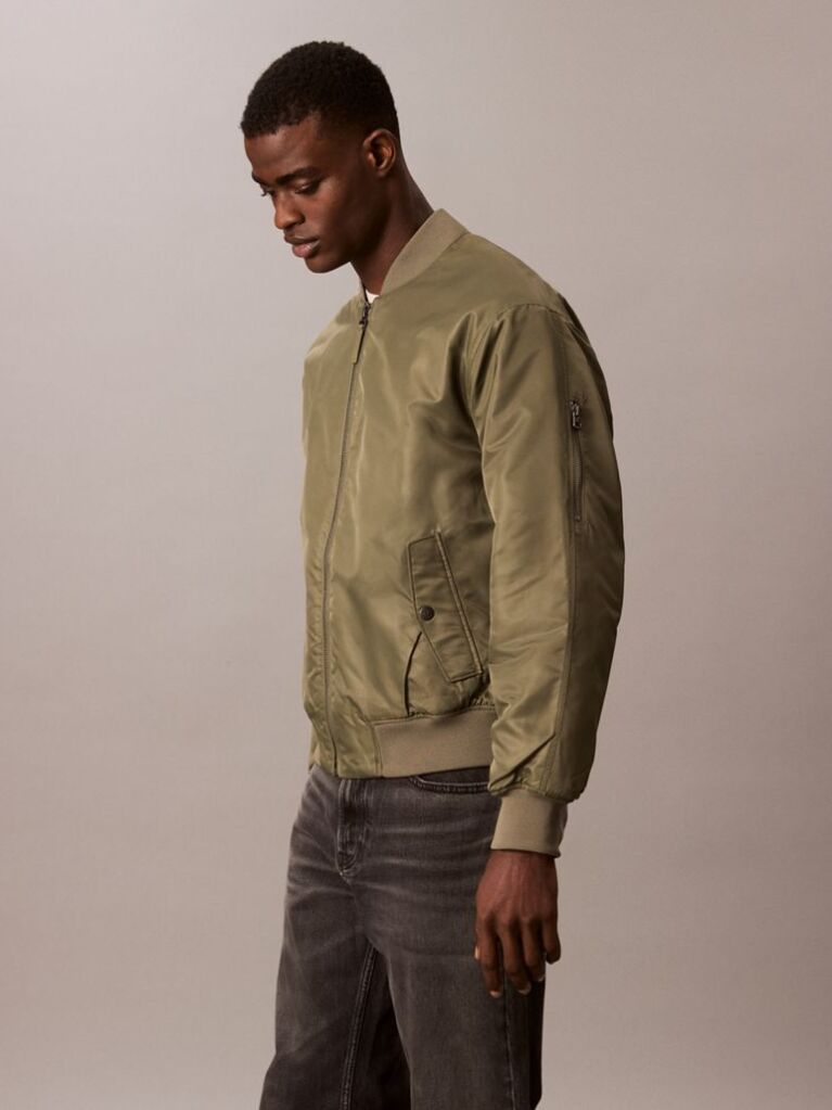 Πράσινο Nylon Bomber Τζάκετ  Άνδρας