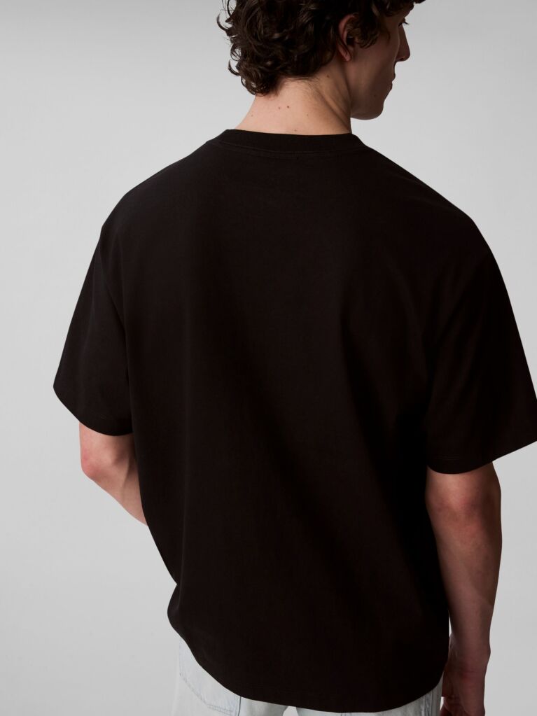 Μαύρο Άνετο T-Shirt Με Λογότυπο  Άνδρας