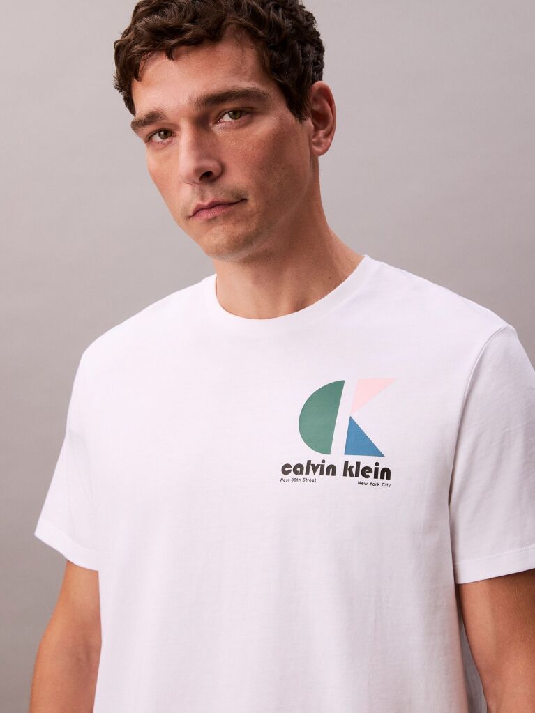 Λευκό T-shirt Με Λογότυπο  Άνδρας