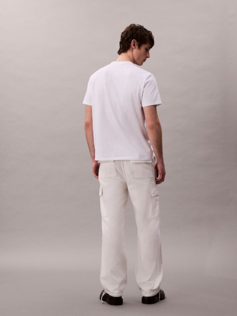 White Monogram Logo Easy Tee  Men