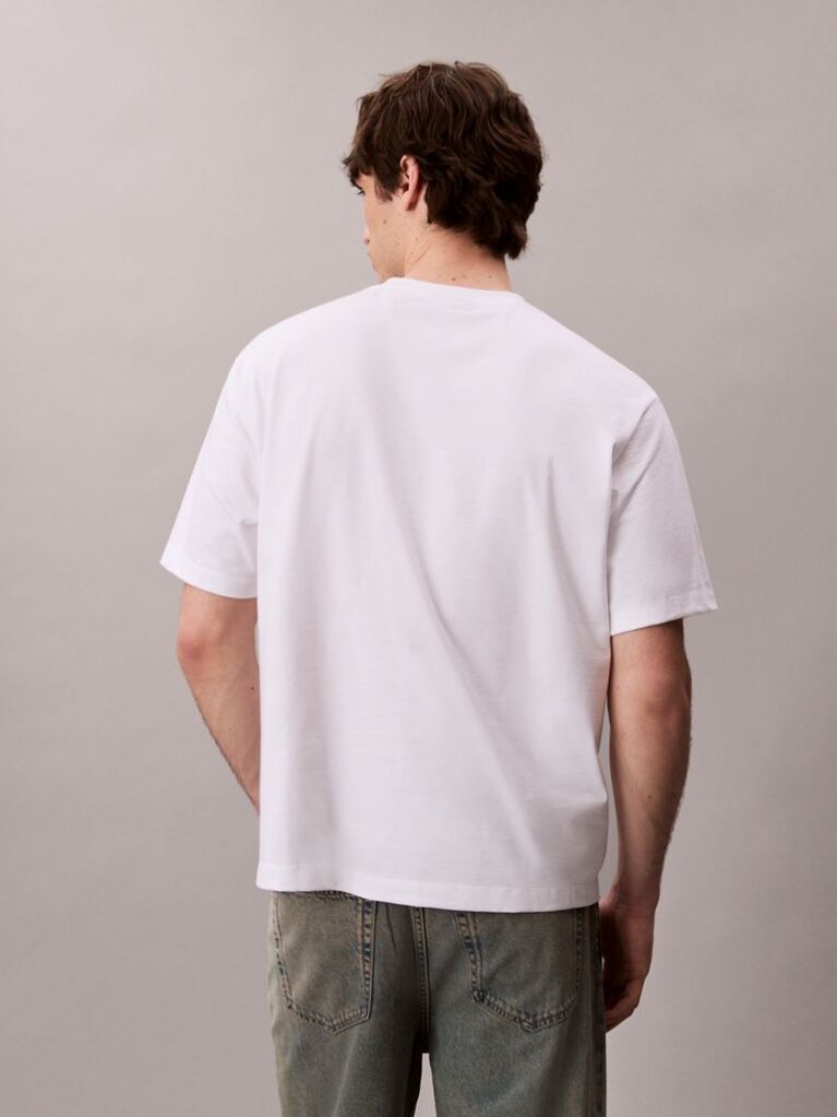 Λευκό Άνετο T-Shirt Με Λογότυπο  Άνδρας