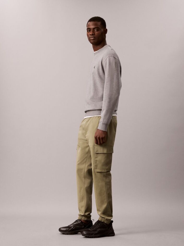 Green Skinny Twill Cargo Pants  Men