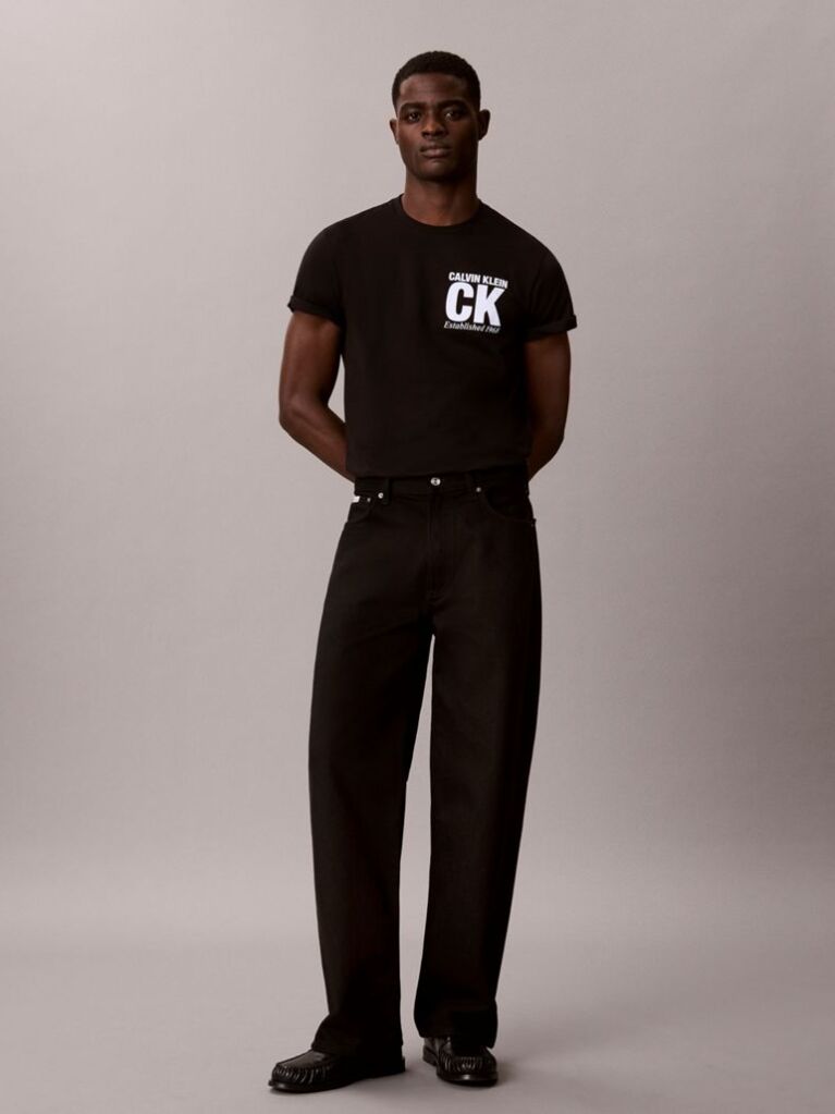 Black Short Sleeve Graphic T-Shirt  Men