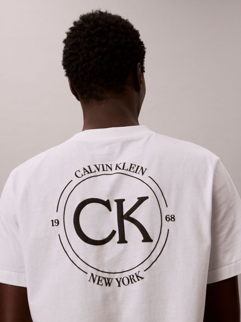 White Embroidered Logo T-shirt  Men