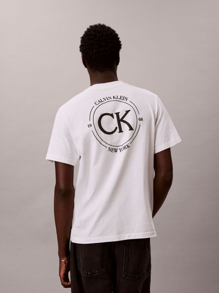 White Embroidered Logo T-shirt  Men