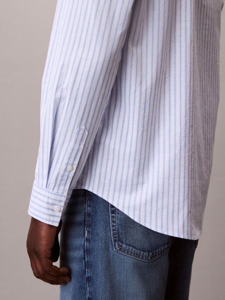 Blue Tonal Stripe Oxford Shirt  Men