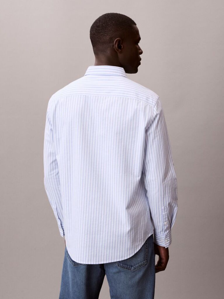 Blue Tonal Stripe Oxford Shirt  Men