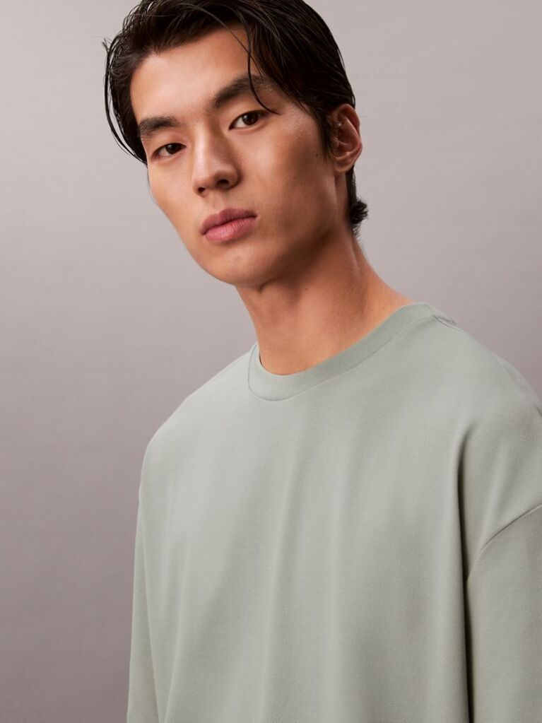 Green Relaxed Cooling Pique T-Shirt  Men