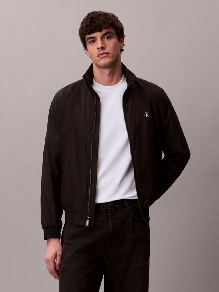 Black Technical Zip-Up Jacket  Men