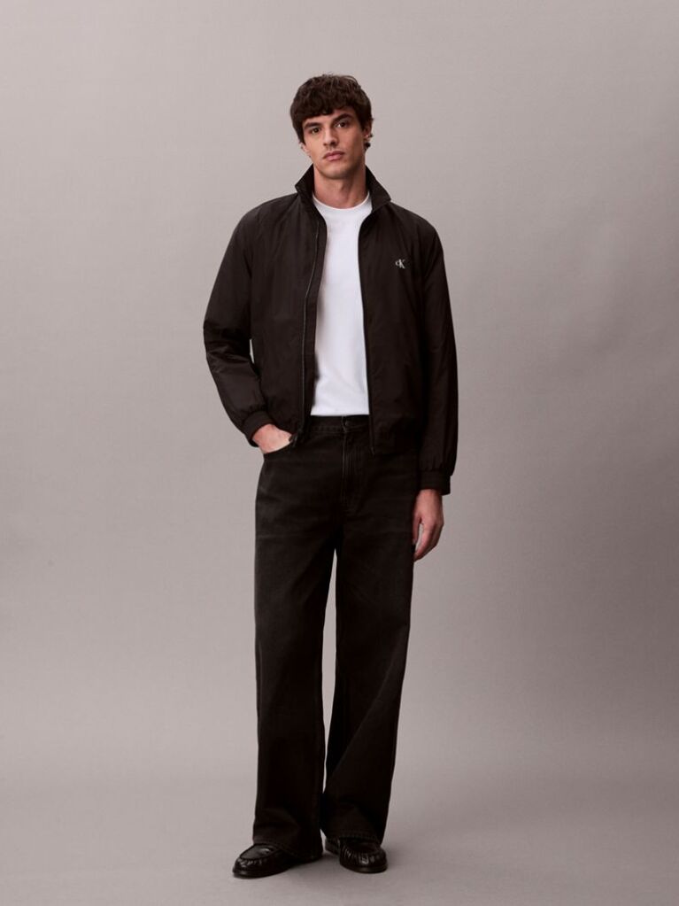 Black Technical Zip-Up Jacket  Men