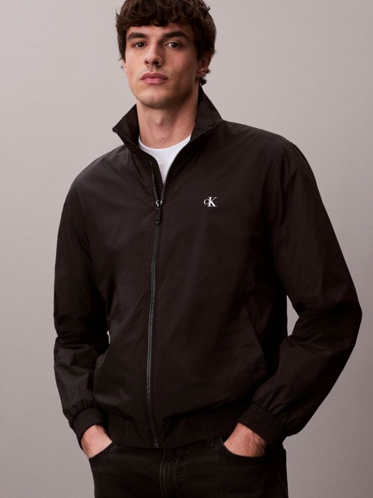 Black Technical Zip-Up Jacket  Men