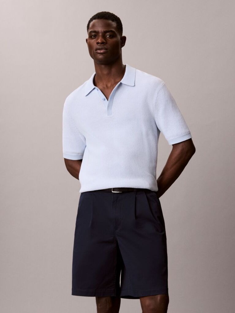 Μπλε Chino Σορτς Από Βαμβακερό Twill  Άνδρας