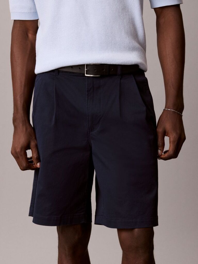 Μπλε Chino Σορτς Από Βαμβακερό Twill  Άνδρας