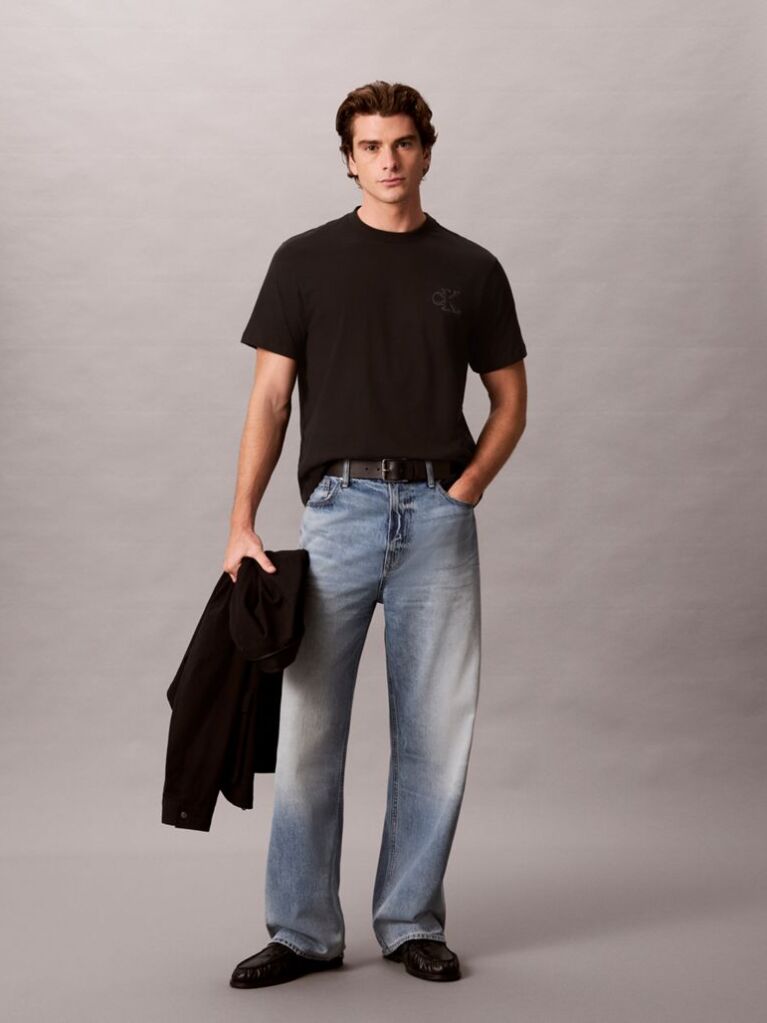 Black Relaxed Embossed Logo T-shirt  Men