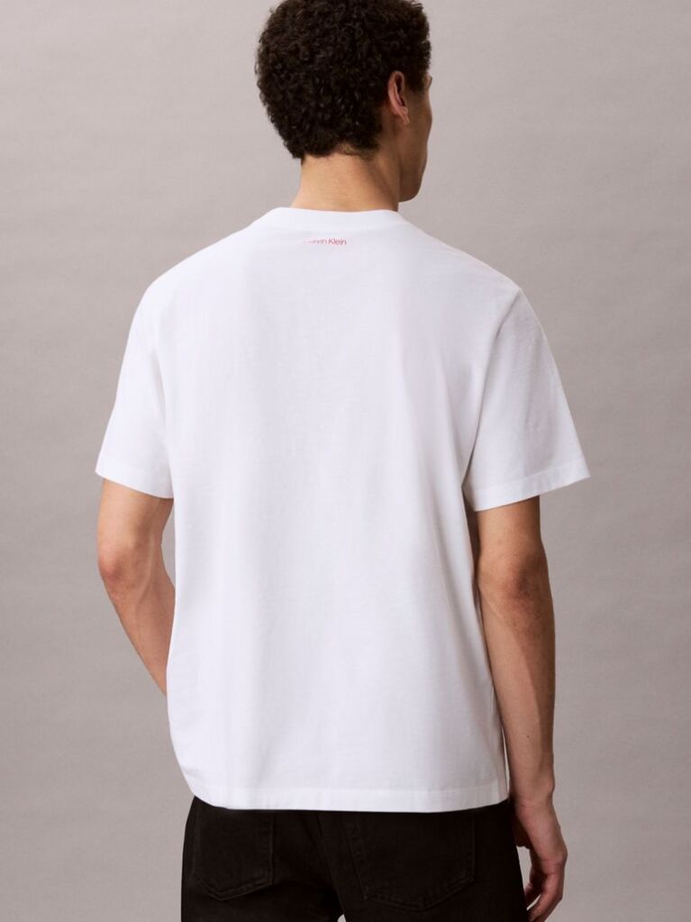Λευκό Άνετο T-Shirt Με Λογότυπο  Άνδρας