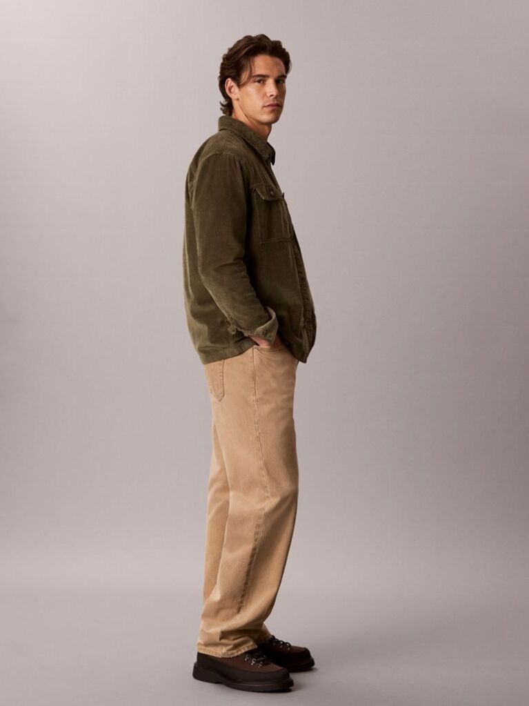 Green Relaxed Corduroy Shirt Jacket  Men