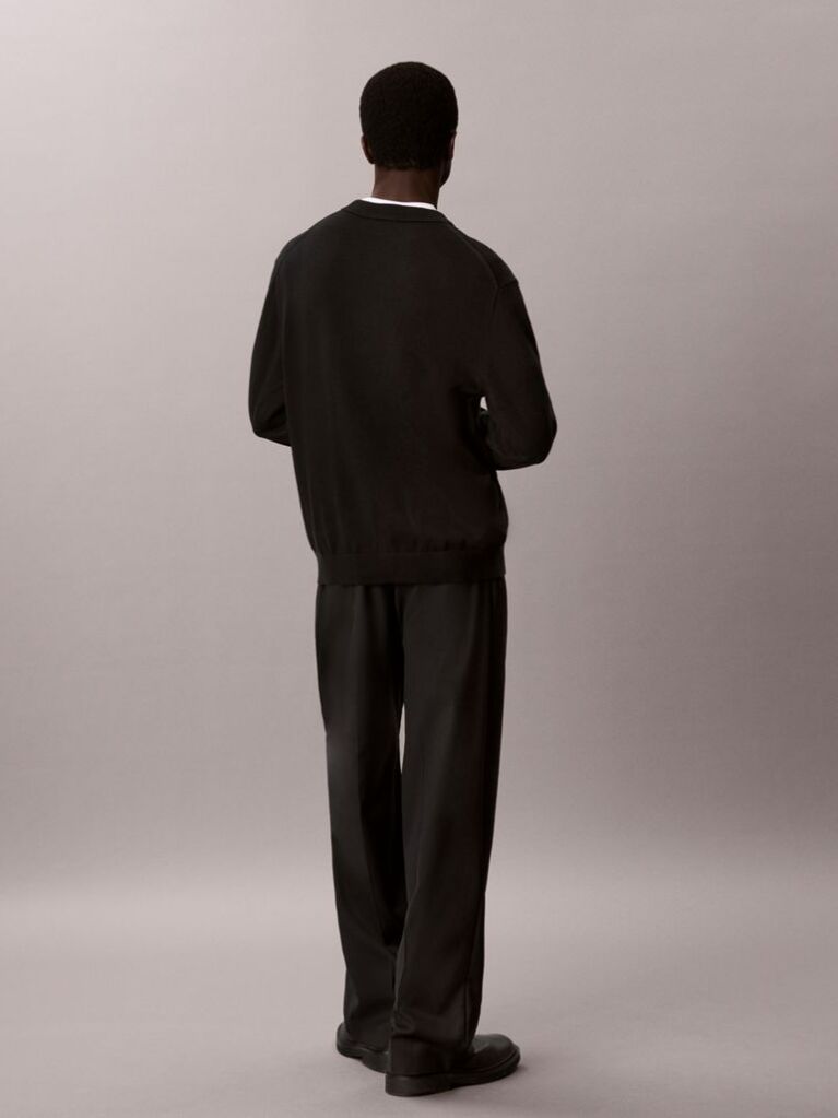 Black Classic Cotton Monogram Jumper  Men