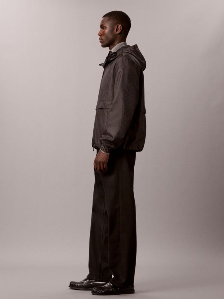 Black All-Over Logo Windbreaker Jacket  Men