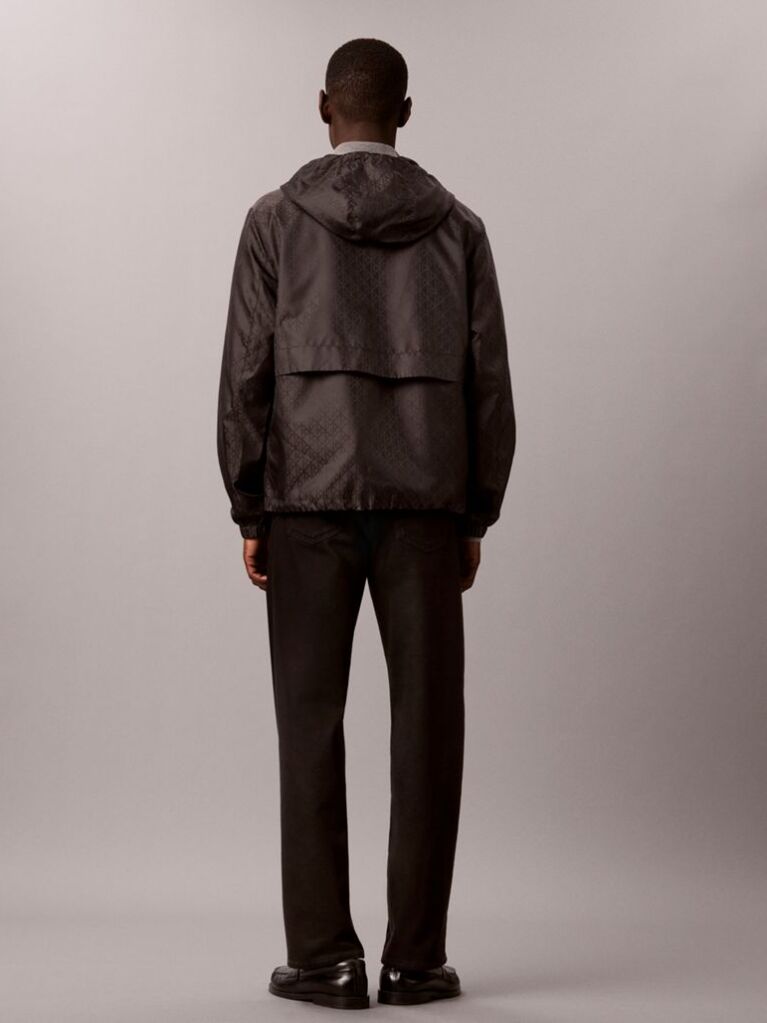 Black All-Over Logo Windbreaker Jacket  Men
