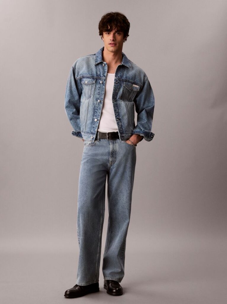 Denim 90s Denim Logo Trucker Jacket  Men