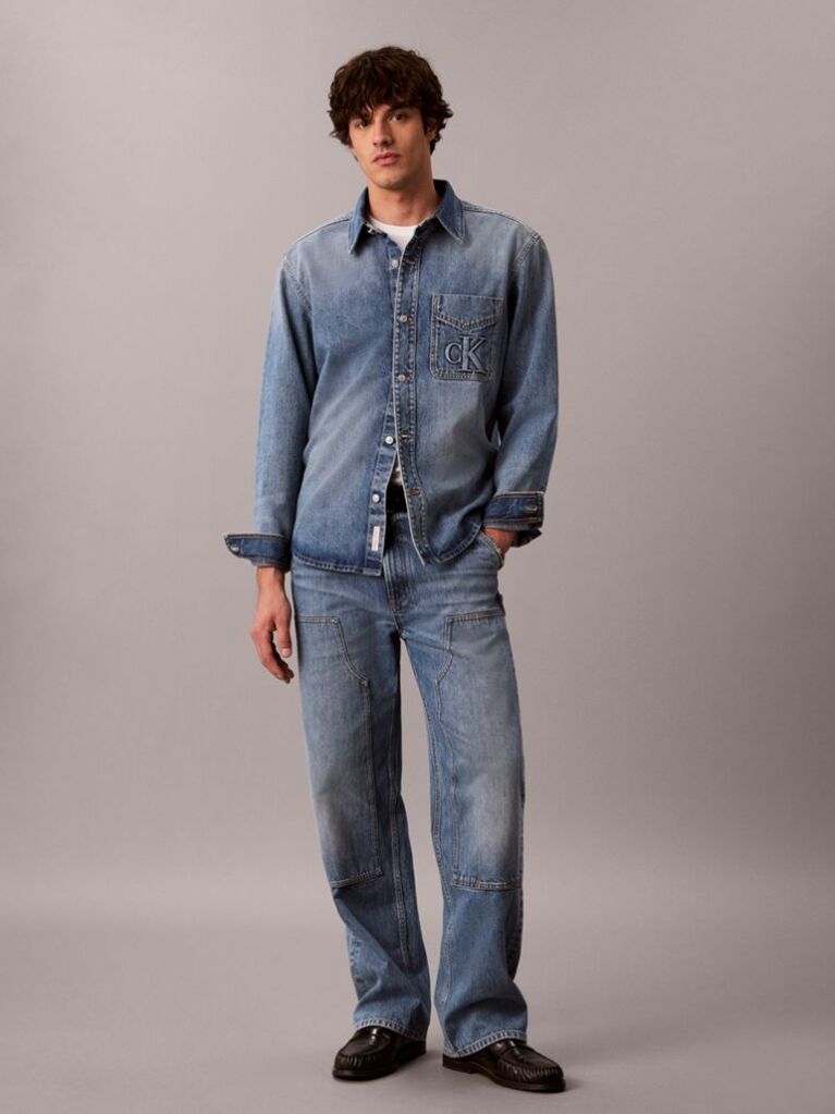 Denim Ανάγλυφο Τζιν Overshirt  Άνδρας