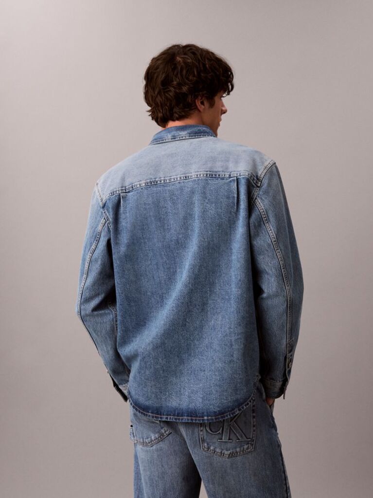 Denim Ανάγλυφο Τζιν Overshirt  Άνδρας